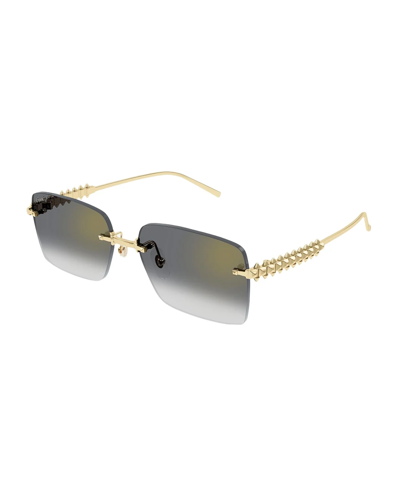 Cartier Rimless Metal Rectangle Sunglasses