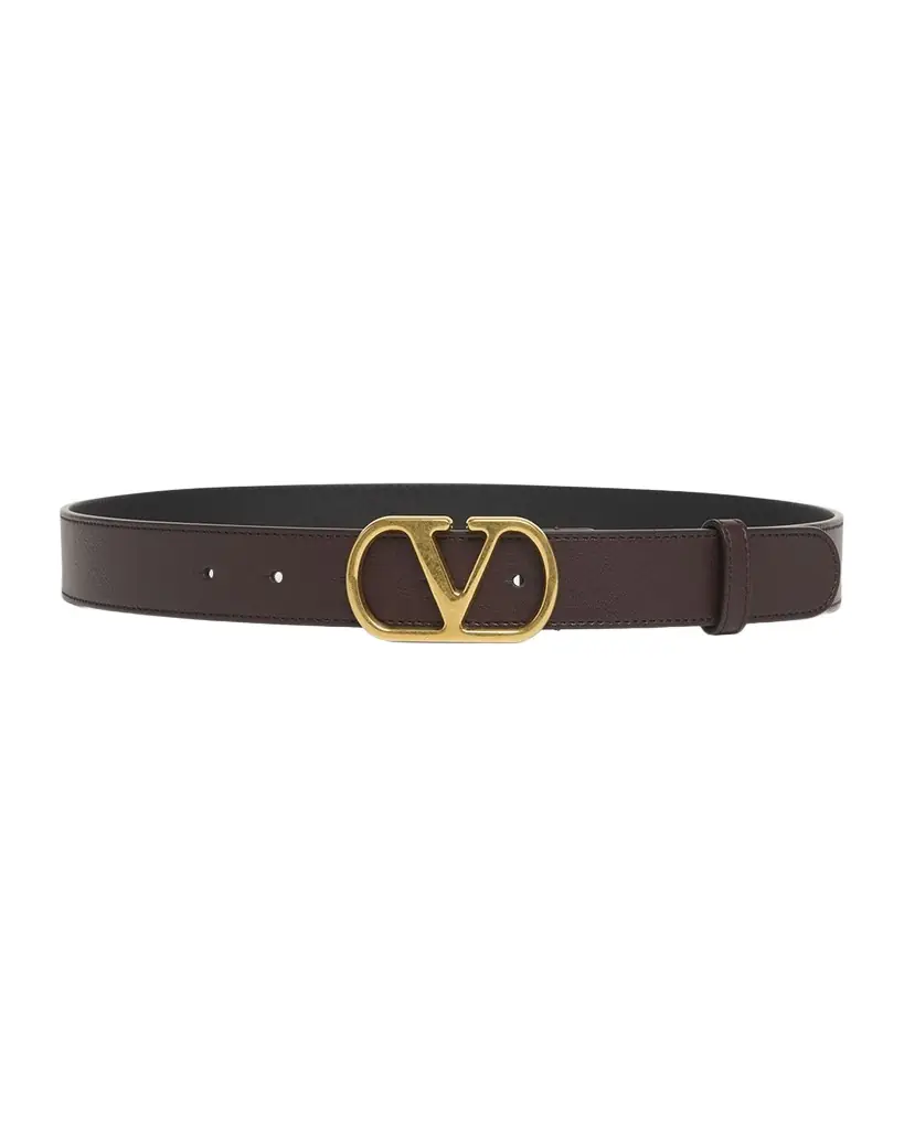 Valentino Garavani VLogo Shiny Calfskin Belt, 30mm | Image 1 Valentino Garavani VLogo Shiny Calfskin Belt, 30mm | Image 1