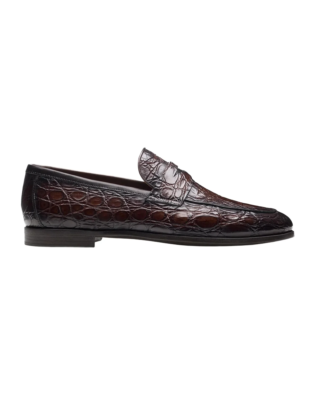 Men's Vicente Croc Leather Penny Loafers Men's Vicente Croc Leather Penny Loafers