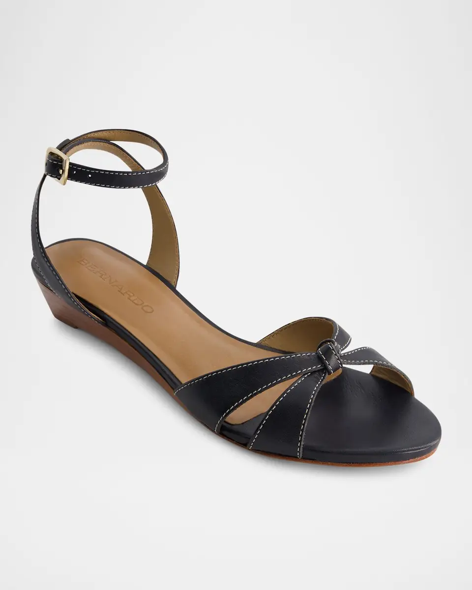 Bernardo Garcel Leather Knot Wedge Sandals | Thumbnail 2
