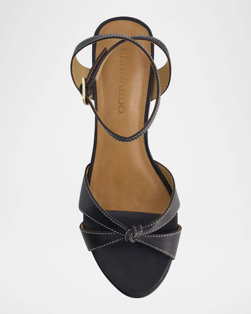 Bernardo Garcel Leather Knot Wedge Sandals | Thumbnail 3