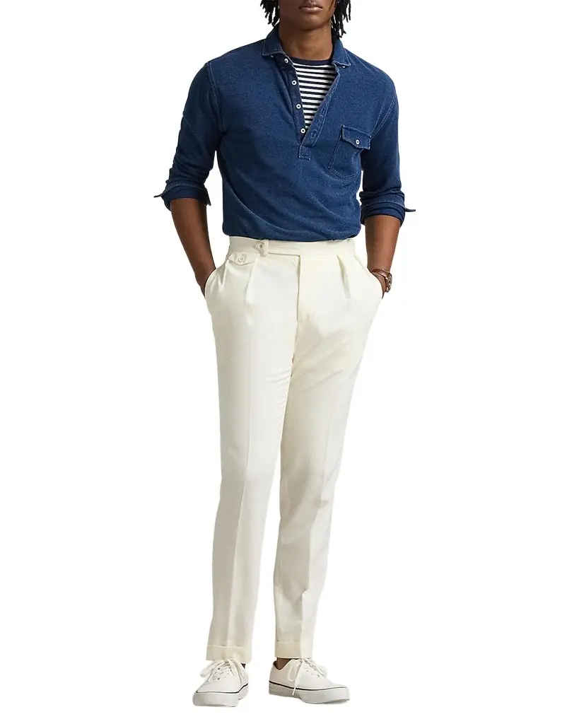 Polo Ralph Lauren Men's Indigo-Dyed Mesh Polo Shirt | Image 1 Polo Ralph Lauren Men's Indigo-Dyed Mesh Polo Shirt | Image 1
