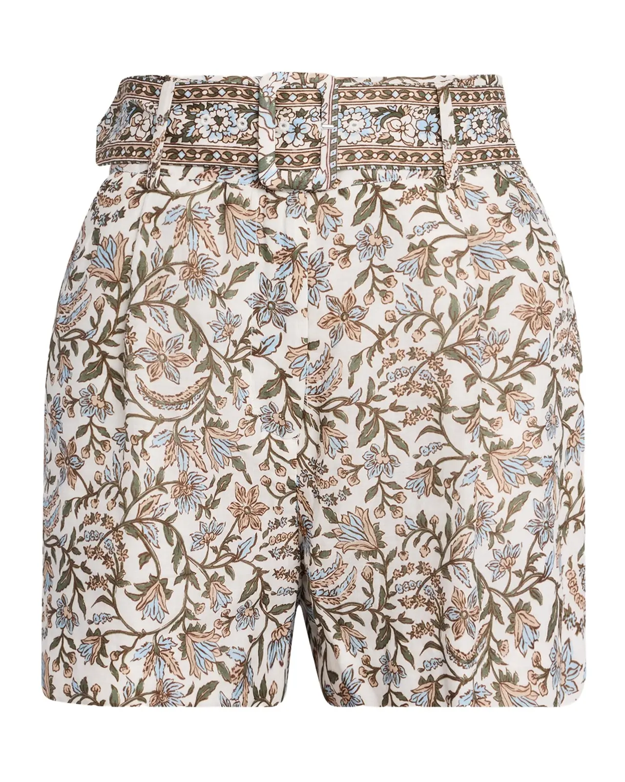 Veronica Beard Piper Belted Floral Shorts