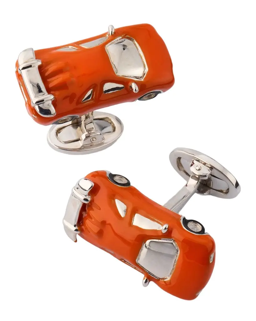 Men's Sterling Silver Race Car Cufflinks