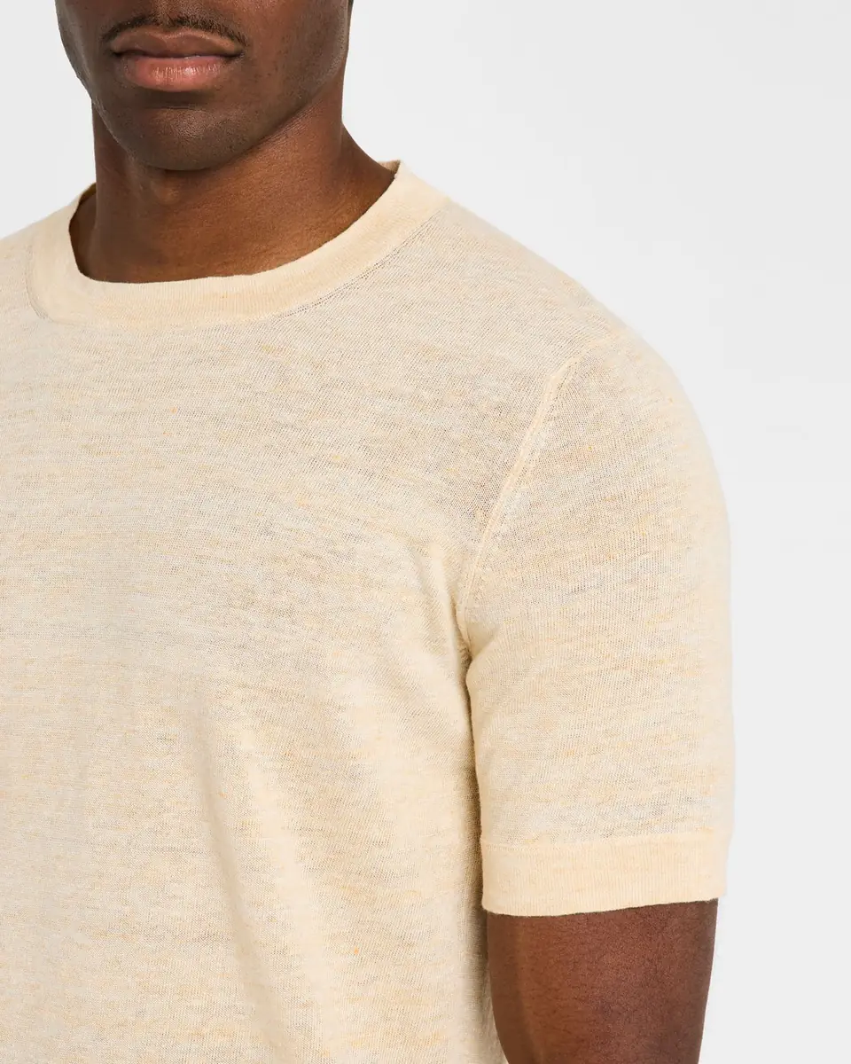 Brunello Cucinelli Men's Linen and Cotton Heathered Crewneck T-Shirt | Thumbnail 5