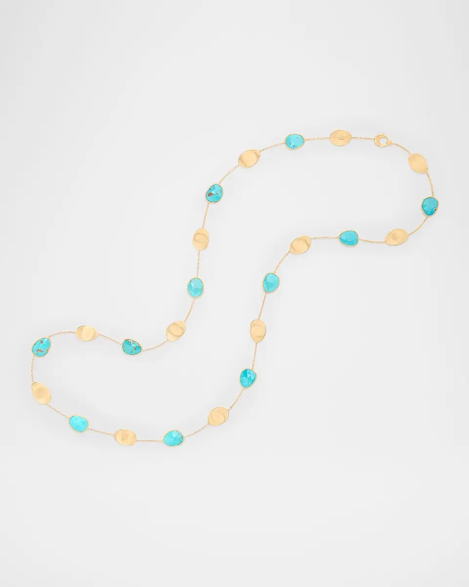 Marco Bicego 18K Lunaria Necklace with Turquoise, 36"L | Thumbnail 2 Marco Bicego 18K Lunaria Necklace with Turquoise, 36"L | Thumbnail 2