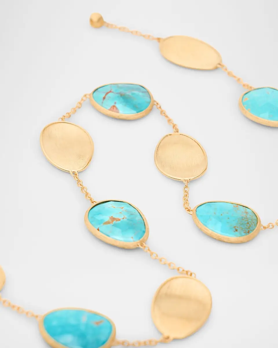Marco Bicego 18K Lunaria Necklace with Turquoise, 36"L | Thumbnail 3 Marco Bicego 18K Lunaria Necklace with Turquoise, 36"L | Thumbnail 3