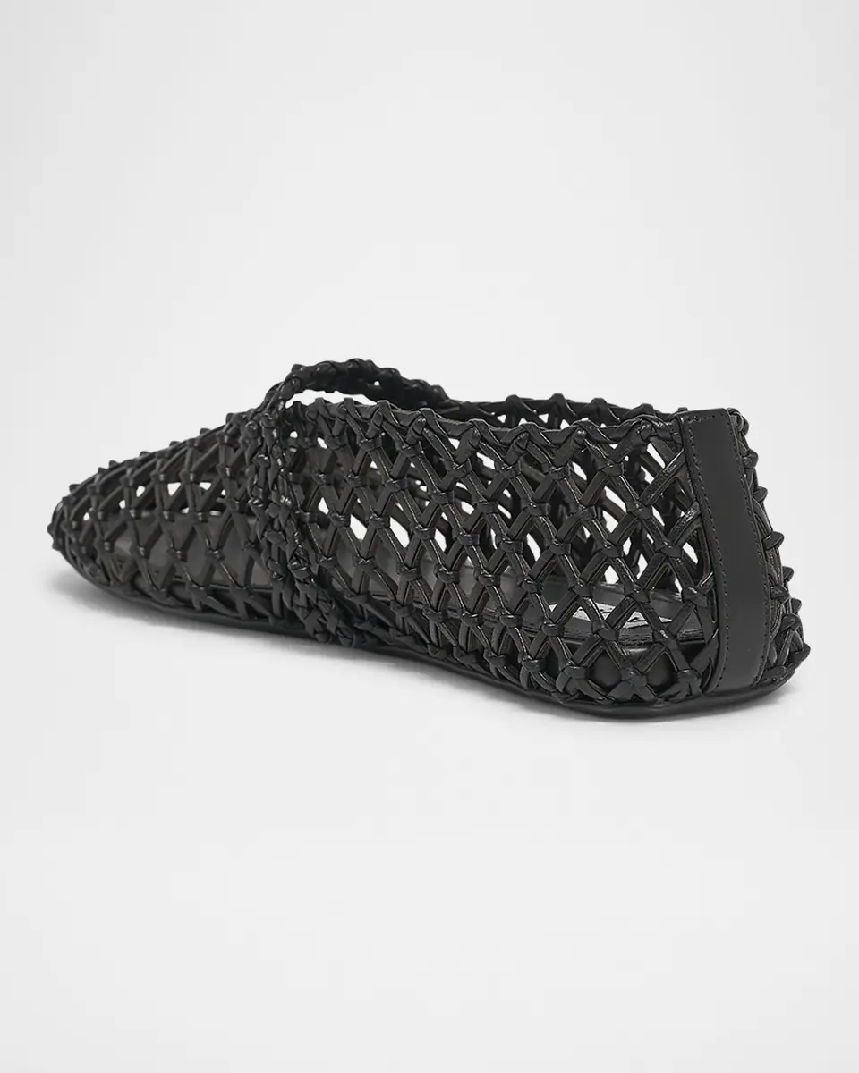 Alaïa Leather Net Mary Jane Ballerina Flats | Thumbnail 4