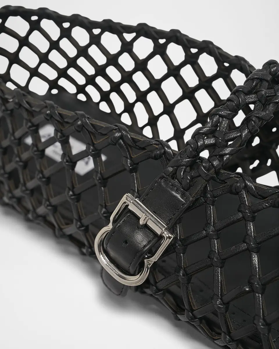 Alaïa Leather Net Mary Jane Ballerina Flats | Thumbnail 5
