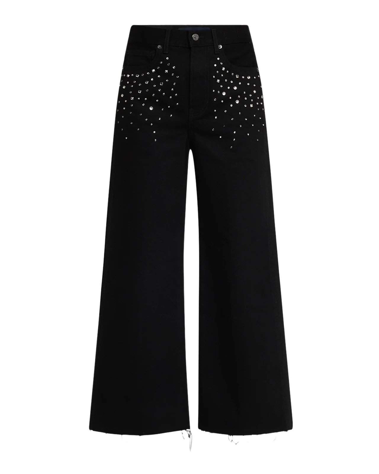 Taylor Cropped High-Rise Wide Embellished Jeans Taylor Cropped High-Rise Wide Embellished Jeans