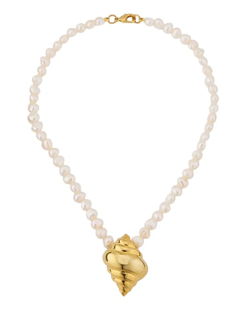 Polished Seashell Pendant Necklace Polished Seashell Pendant Necklace