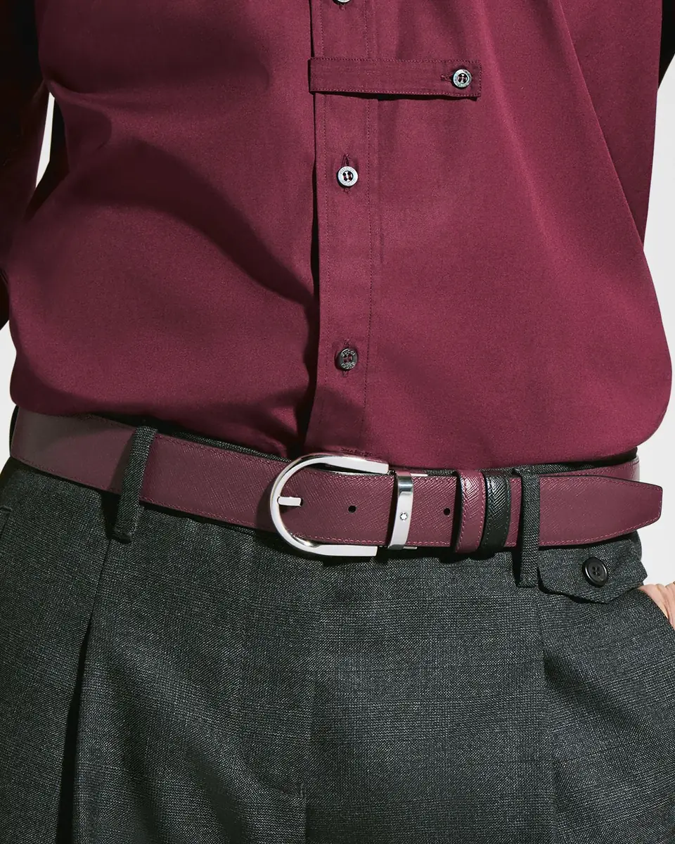 Montblanc Men's Horseshoe-Buckle Reversible Leather Belt | Thumbnail 5 Montblanc Men's Horseshoe-Buckle Reversible Leather Belt | Thumbnail 5