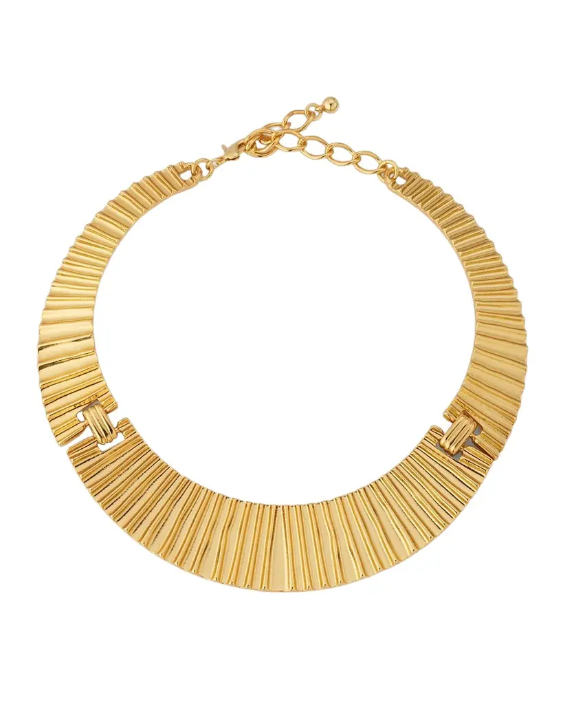 Three-Part Tapered Ribbed Choker Necklace Three-Part Tapered Ribbed Choker Necklace
