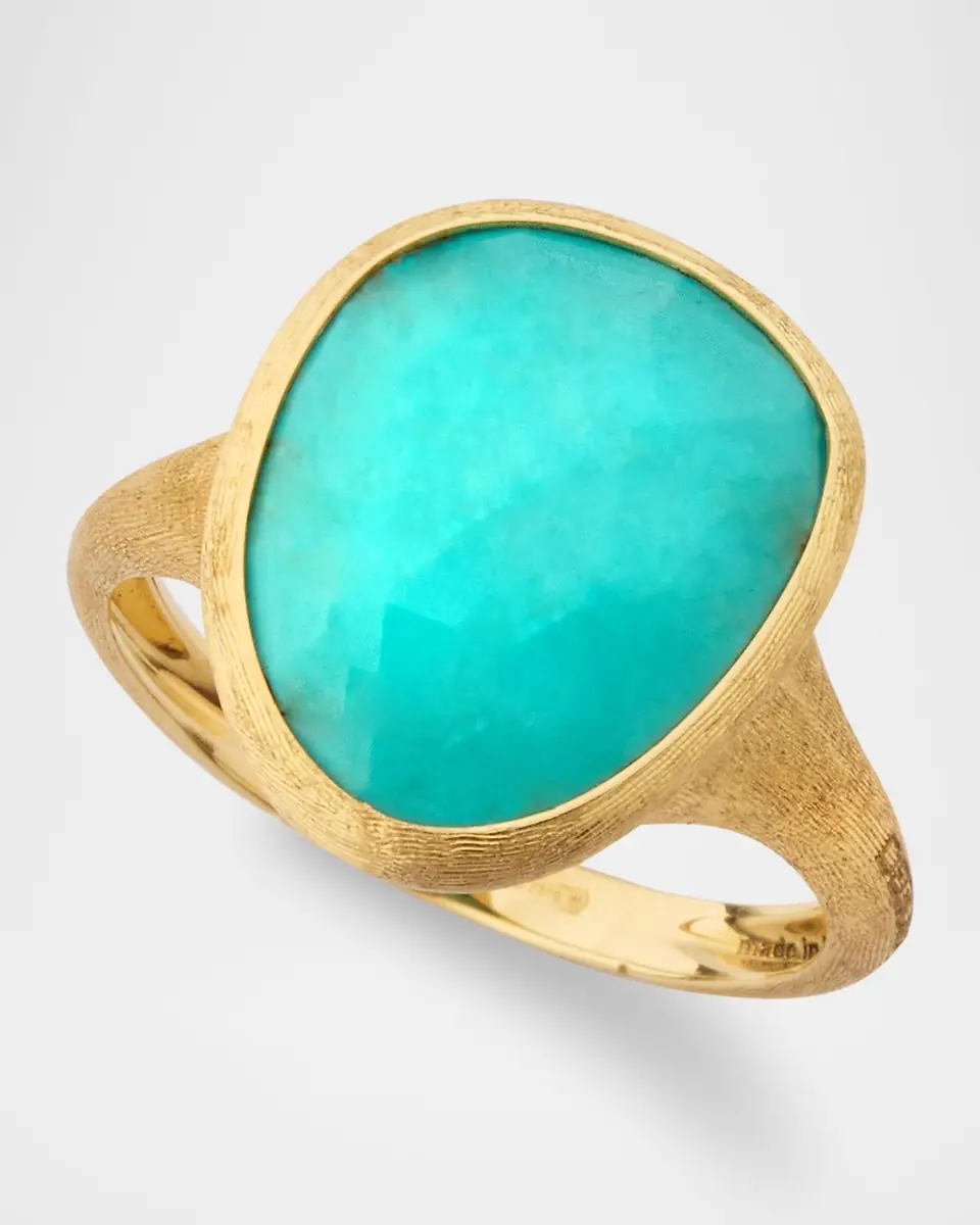 Marco Bicego 18K Lunaria Ring with Turquoise, Size 7 | Thumbnail 3