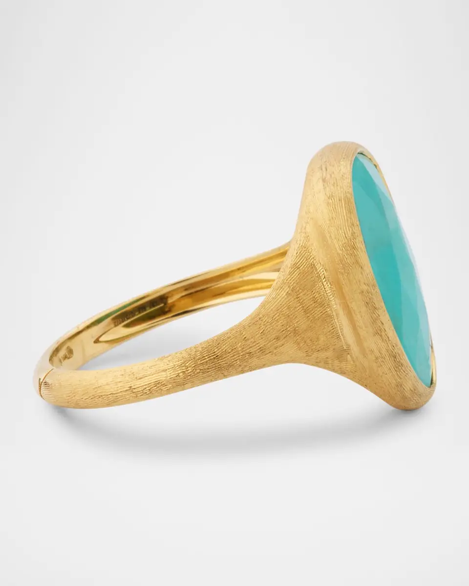 Marco Bicego 18K Lunaria Ring with Turquoise, Size 7 | Thumbnail 4