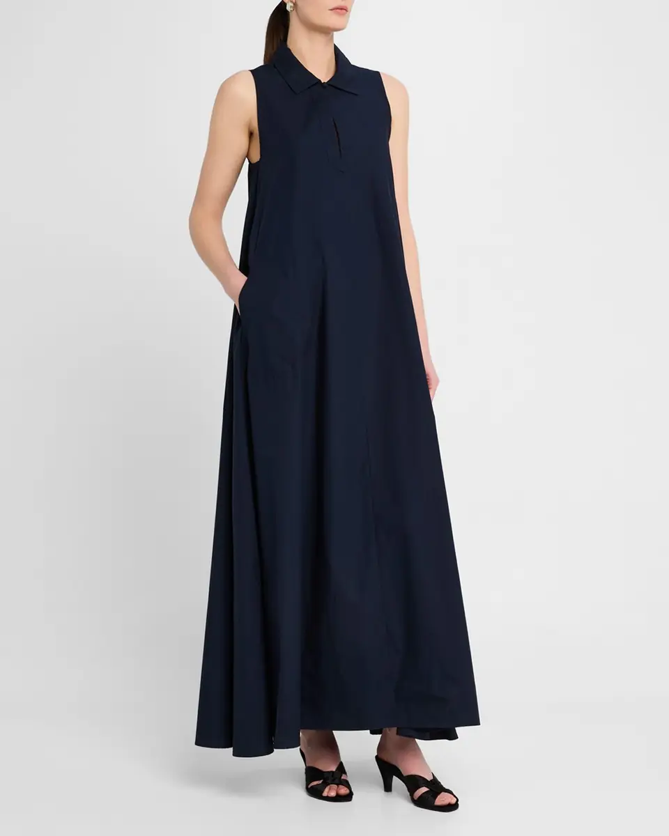 Emporio Armani Trapeze Cotton Poplin Maxi Shirtdress | Thumbnail 3 Emporio Armani Trapeze Cotton Poplin Maxi Shirtdress | Thumbnail 3