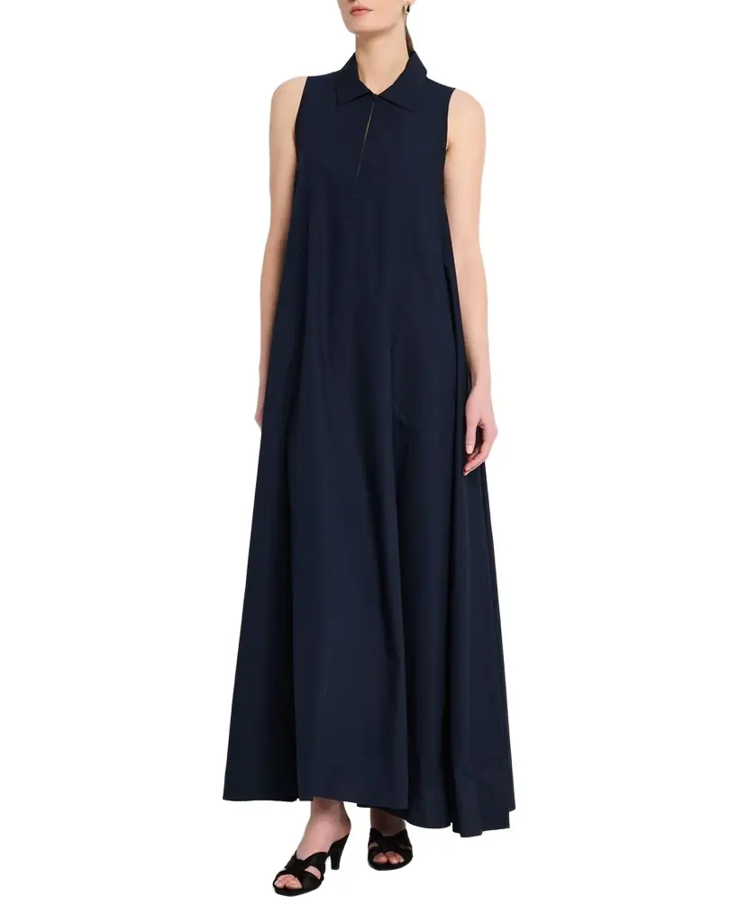 Trapeze Cotton Poplin Maxi Shirtdress Trapeze Cotton Poplin Maxi Shirtdress