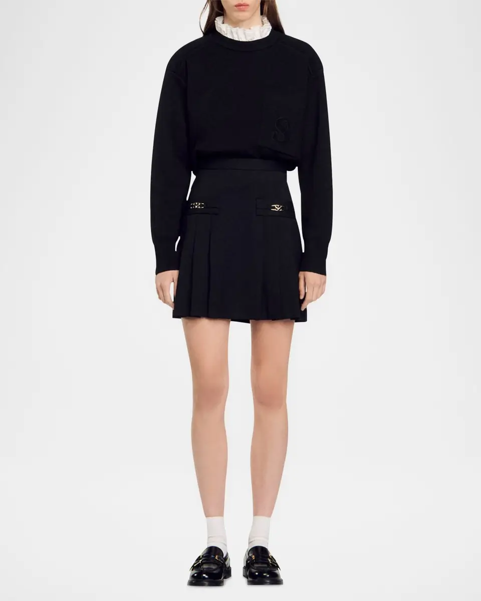 Sandro Rebeca Stitched Pleat Mini Skirt | Thumbnail 2 Sandro Rebeca Stitched Pleat Mini Skirt | Thumbnail 2