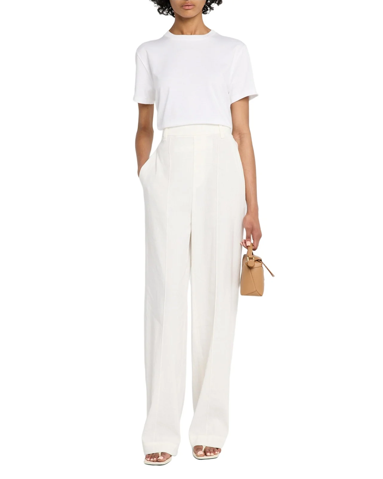 Vince Joan High-Rise Pull-On Linen Pants
