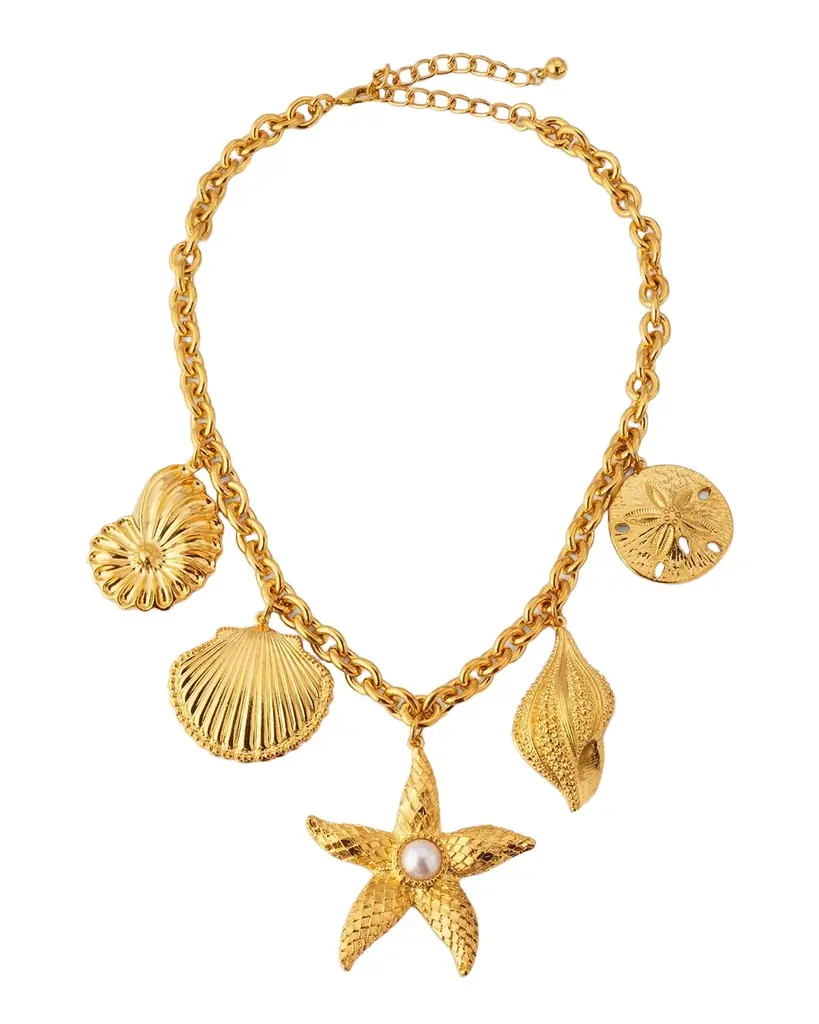 Starfish and Seashell Charm Necklace Starfish and Seashell Charm Necklace