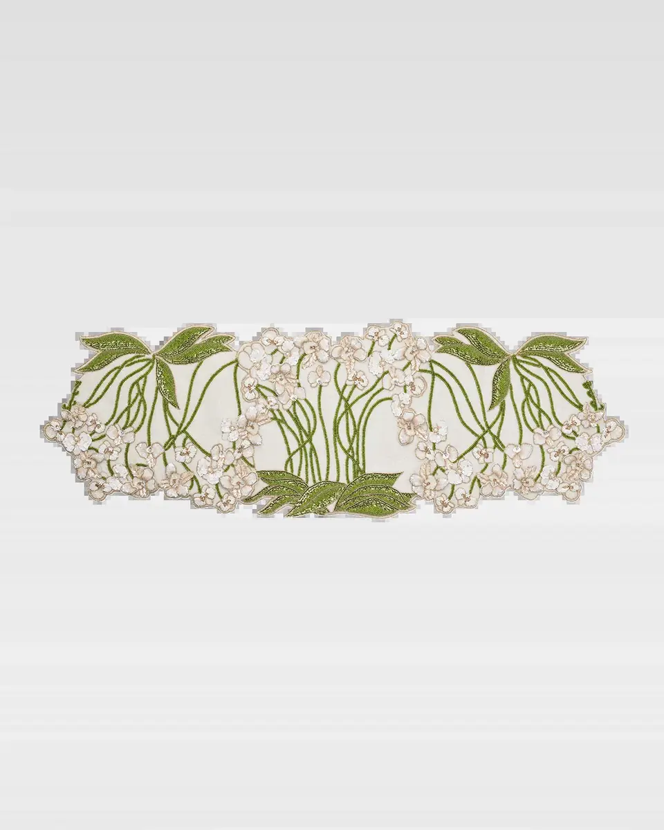 Kim Seybert Orchid Table Runner, 16" x 48" | Thumbnail 2 Kim Seybert Orchid Table Runner, 16" x 48" | Thumbnail 2