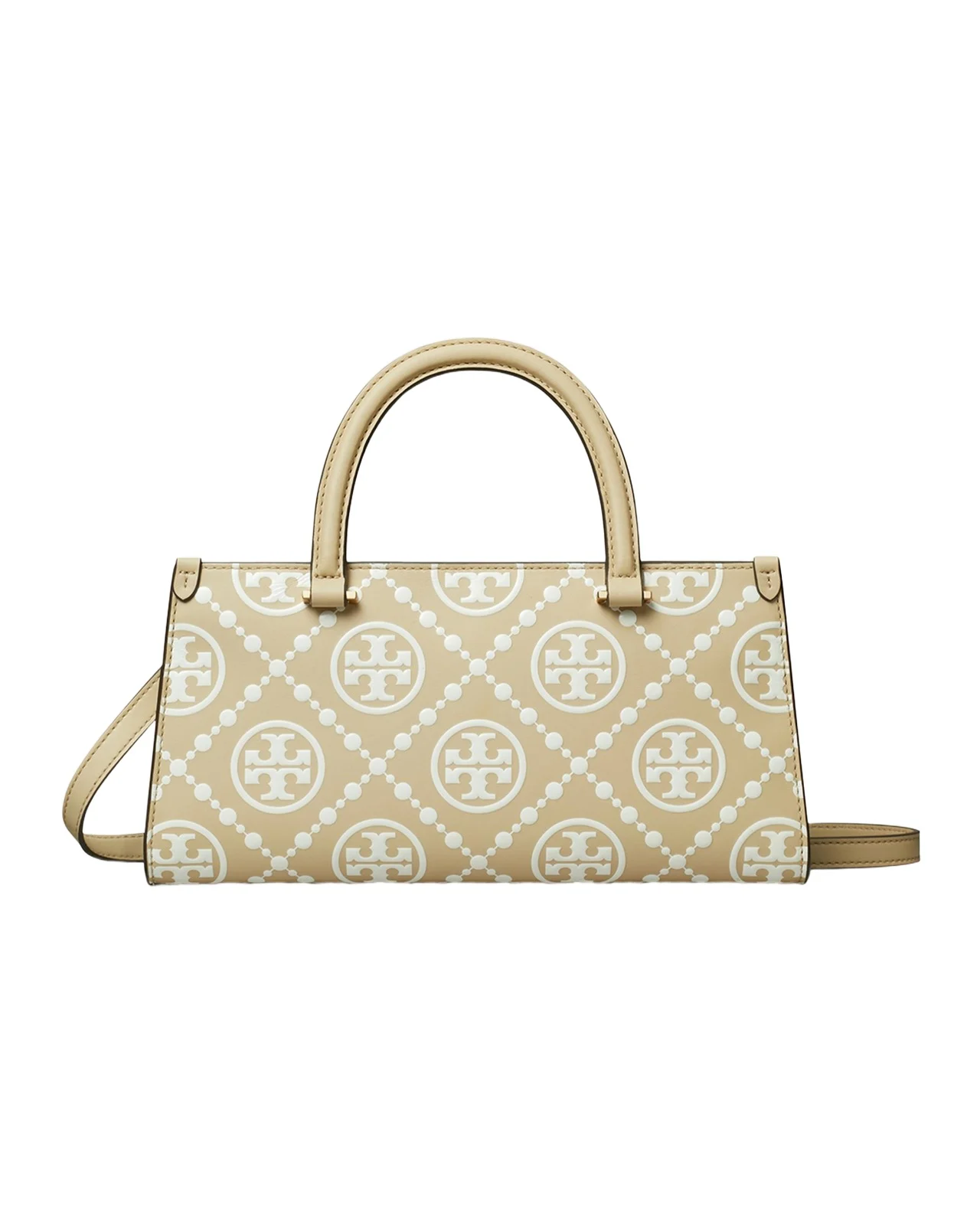 Small T Monogram East-West Leather Tote Bag Small T Monogram East-West Leather Tote Bag