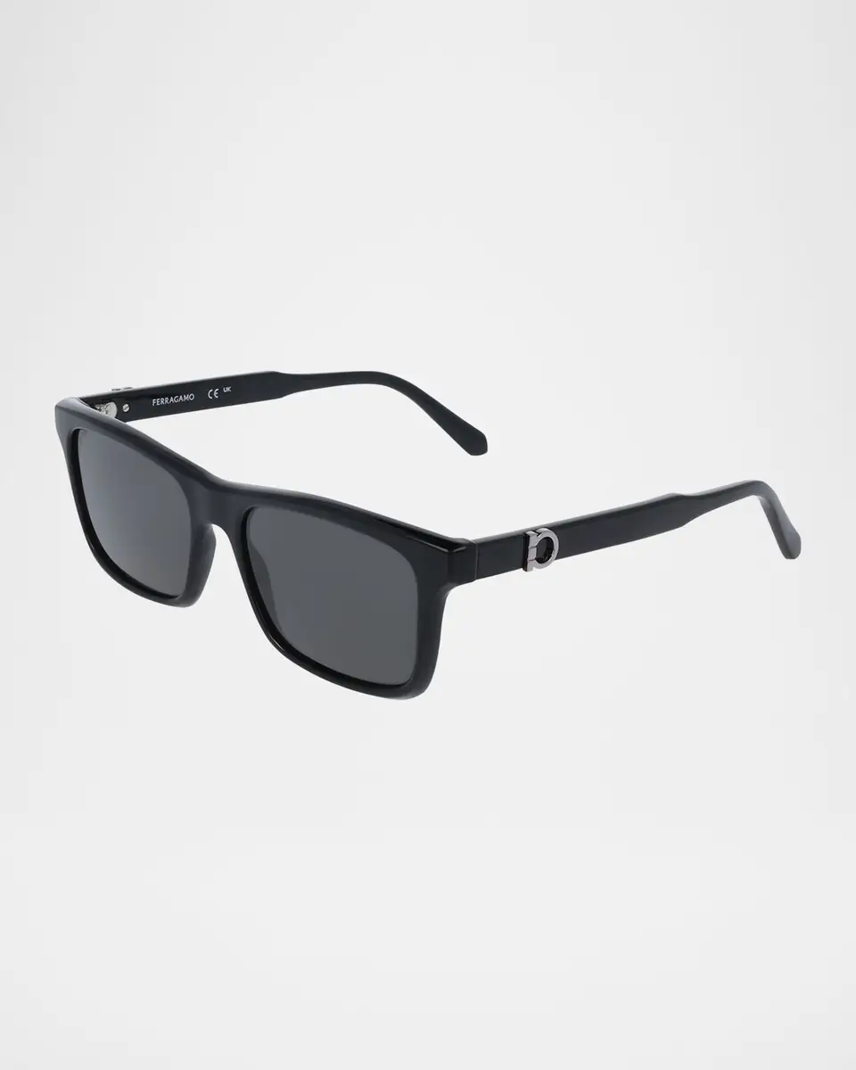 Ferragamo Men's Gancino Acetate Rectangle Sunglasses | Thumbnail 3 Ferragamo Men's Gancino Acetate Rectangle Sunglasses | Thumbnail 3