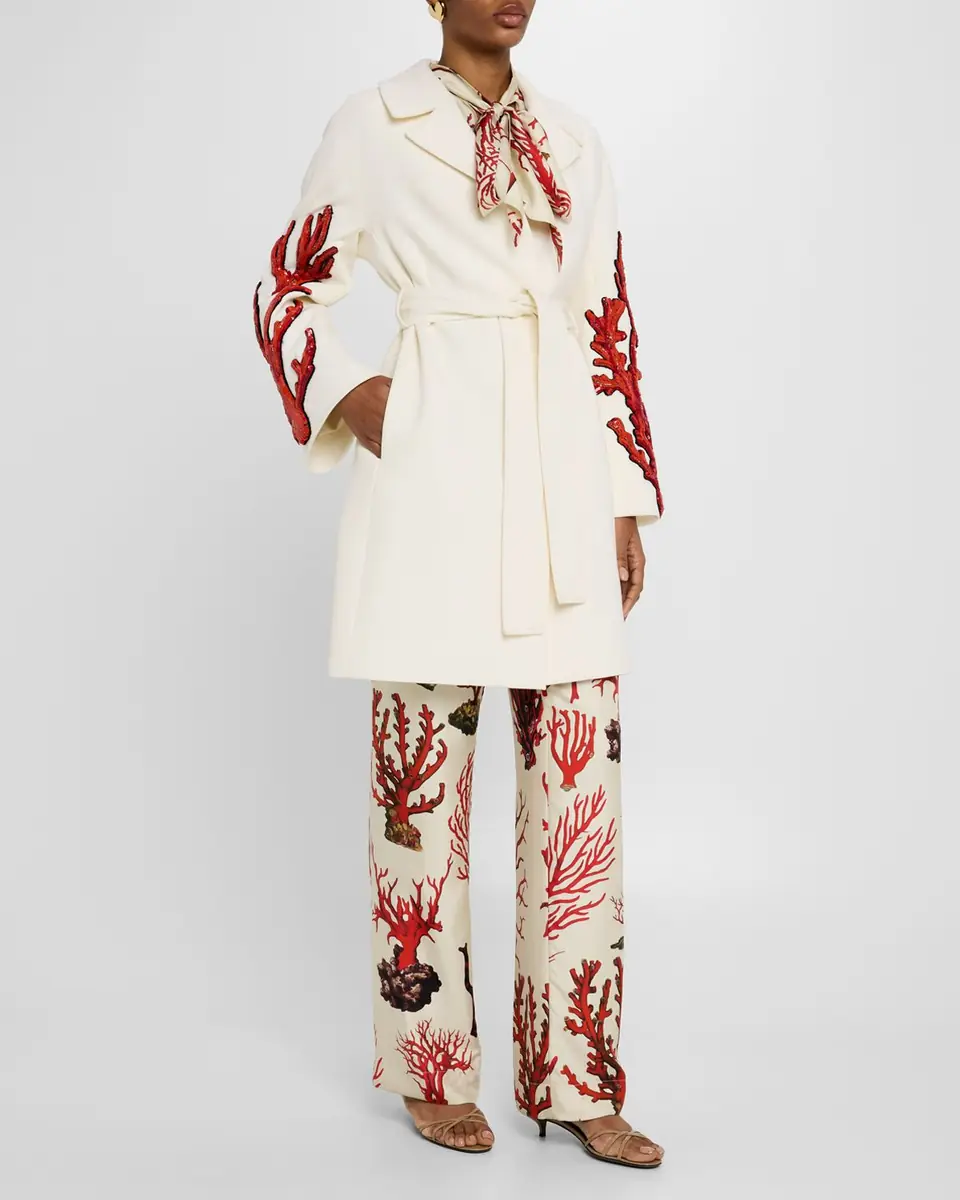 Libertine Coral Patches Vienna Wrap Coat | Thumbnail 2