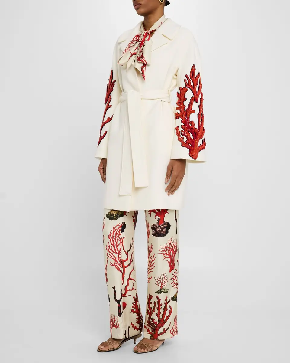 Libertine Coral Patches Vienna Wrap Coat | Thumbnail 4