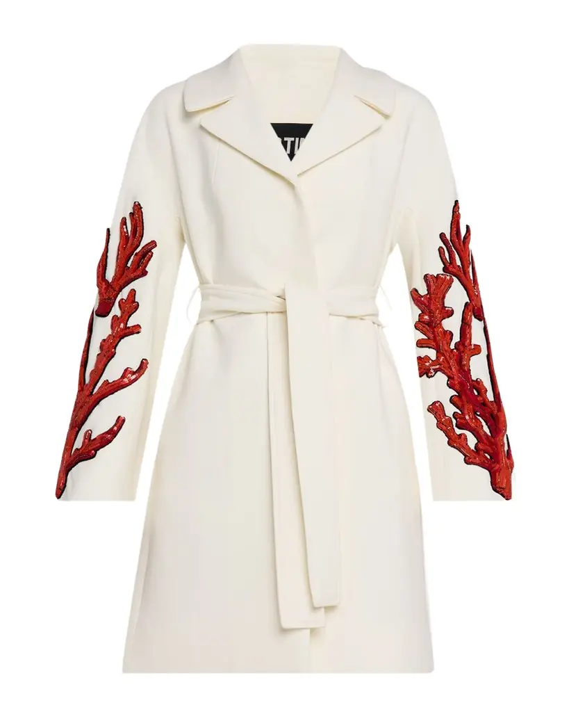 Coral Patches Vienna Wrap Coat