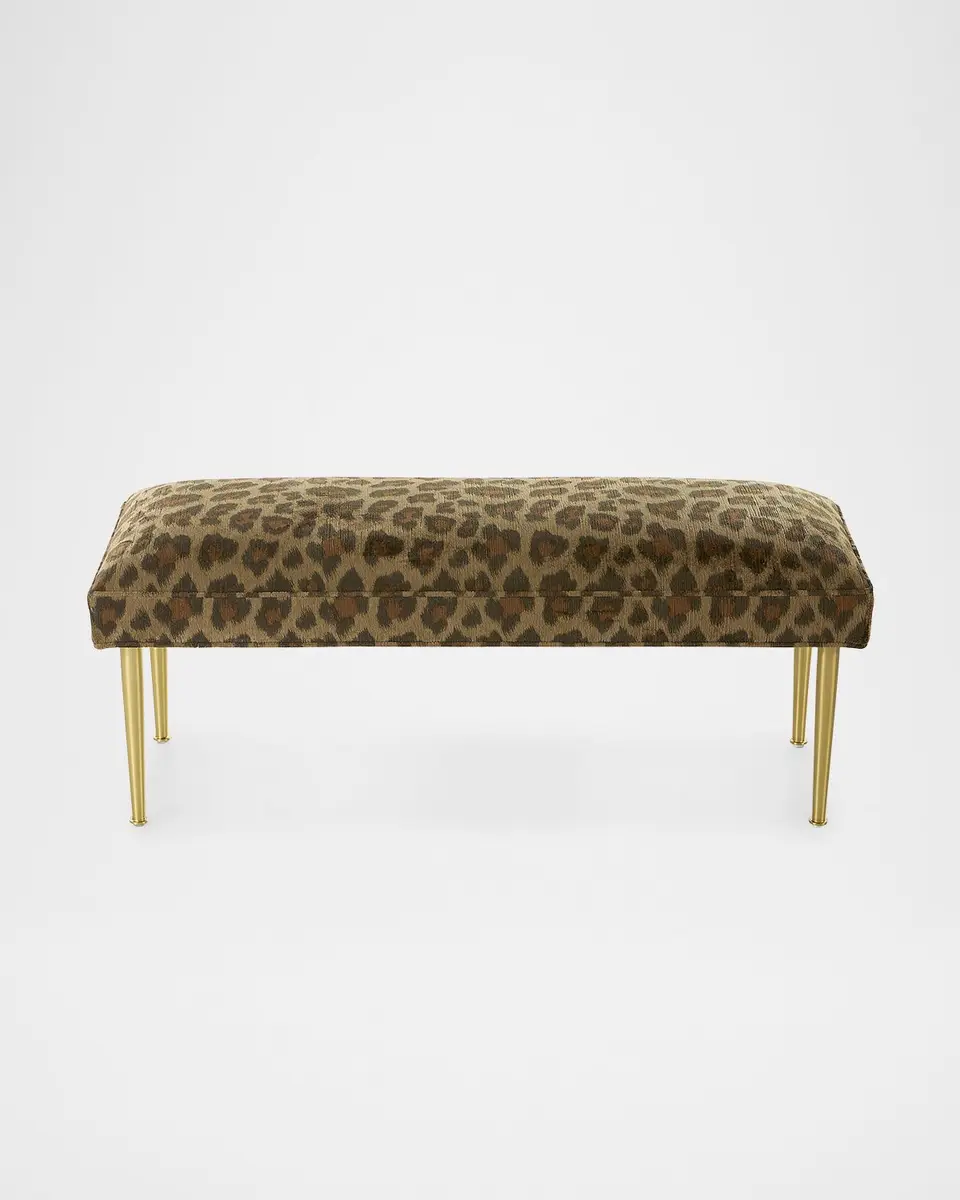 Haute House Kylee Leopard Bench, 42" | Thumbnail 2 Haute House Kylee Leopard Bench, 42" | Thumbnail 2