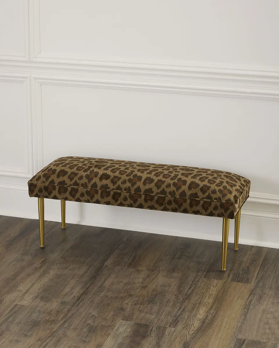 Haute House Kylee Leopard Bench, 42" | Image 1 Haute House Kylee Leopard Bench, 42" | Image 1
