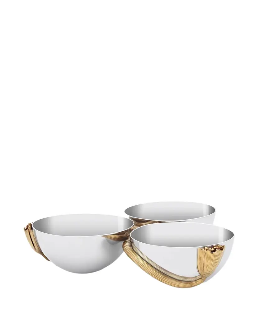 L'Objet Deco Leaves 3-Section Condiment Server