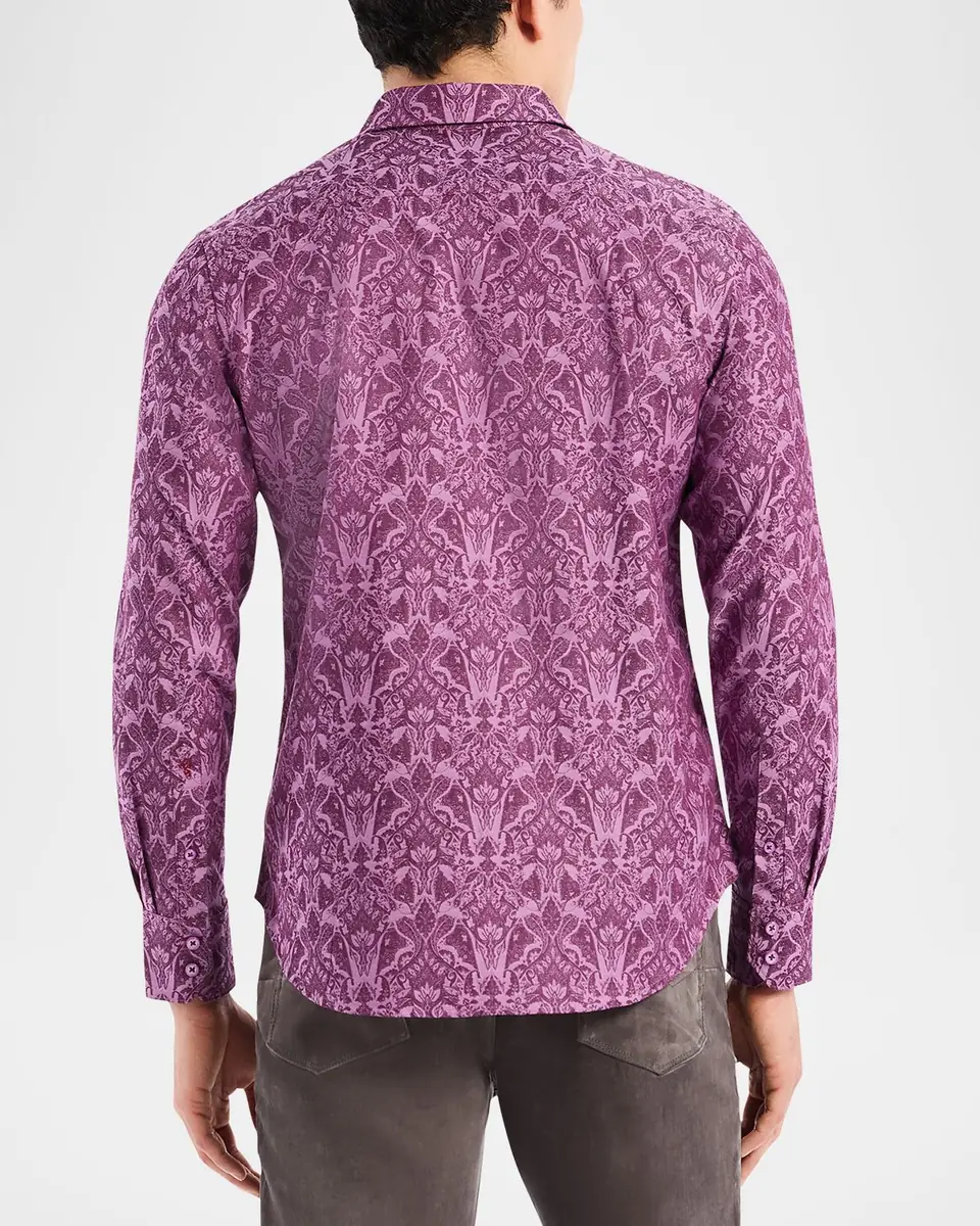 Robert Graham Men's Highland Tonal Damask Sport Shirt | Thumbnail 2 Robert Graham Men's Highland Tonal Damask Sport Shirt | Thumbnail 2