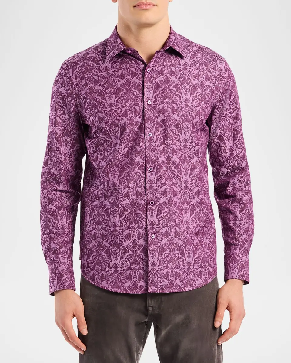 Robert Graham Men's Highland Tonal Damask Sport Shirt | Thumbnail 3 Robert Graham Men's Highland Tonal Damask Sport Shirt | Thumbnail 3