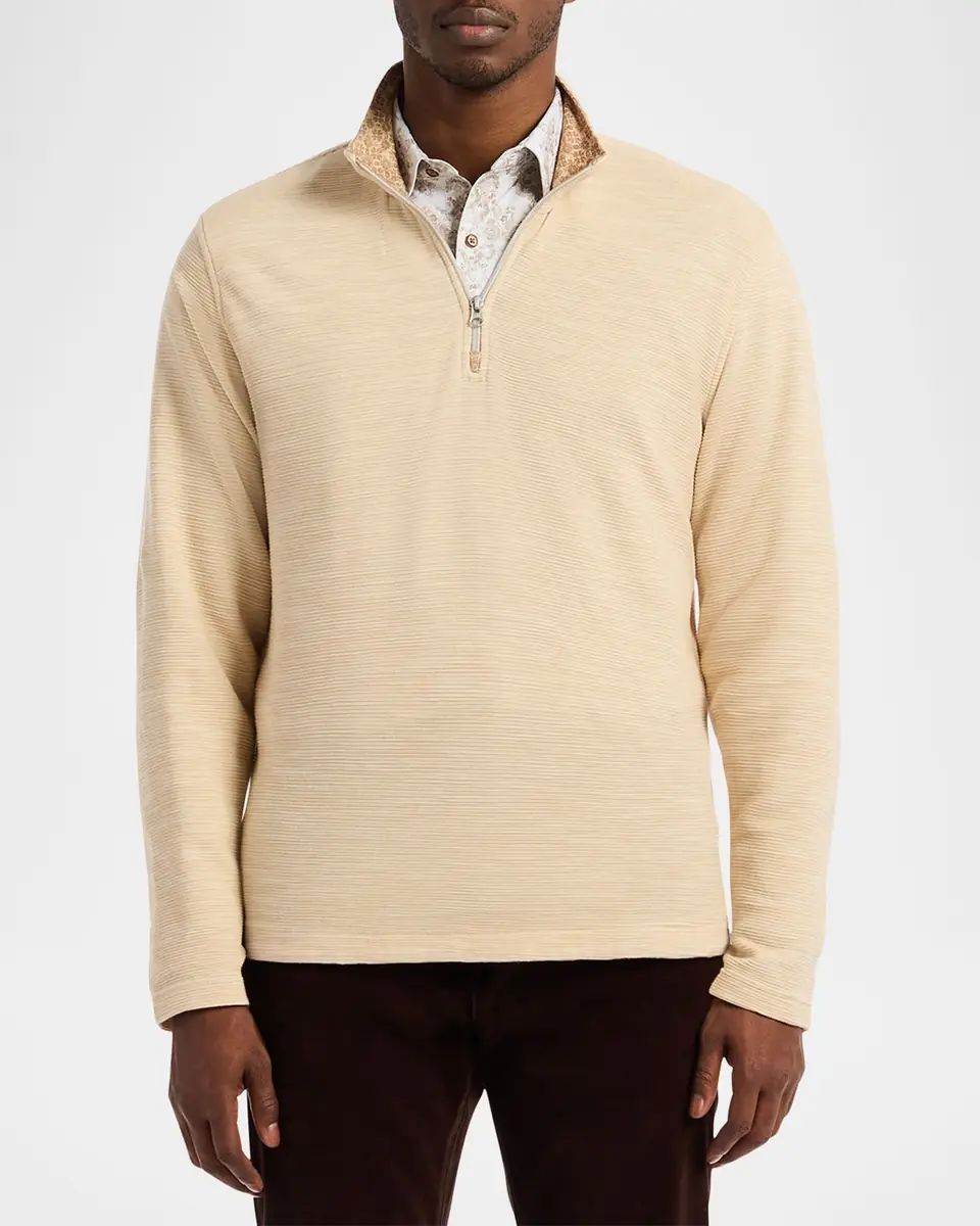 Robert Graham Men's Heathered Knit Quarter-Zip Sweater | Thumbnail 4 Robert Graham Men's Heathered Knit Quarter-Zip Sweater | Thumbnail 4