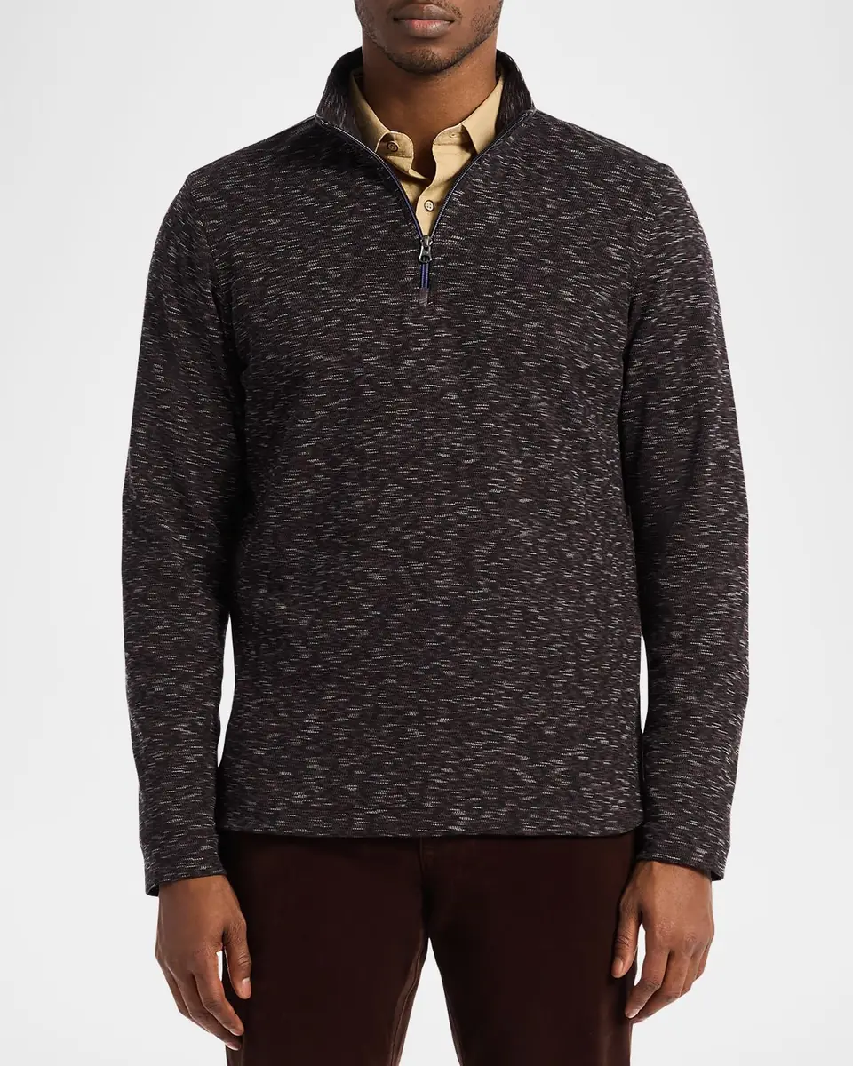 Robert Graham Men's Matson Heathered Quarter-Zip Sweater | Thumbnail 3 Robert Graham Men's Matson Heathered Quarter-Zip Sweater | Thumbnail 3