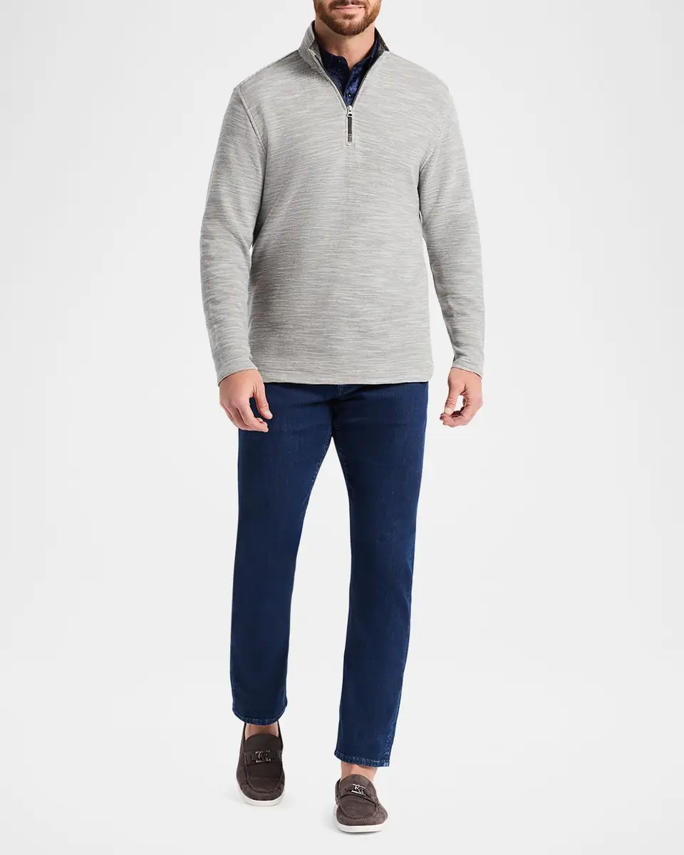 Robert Graham Men's Heathered Knit Quarter-Zip Sweater | Thumbnail 2