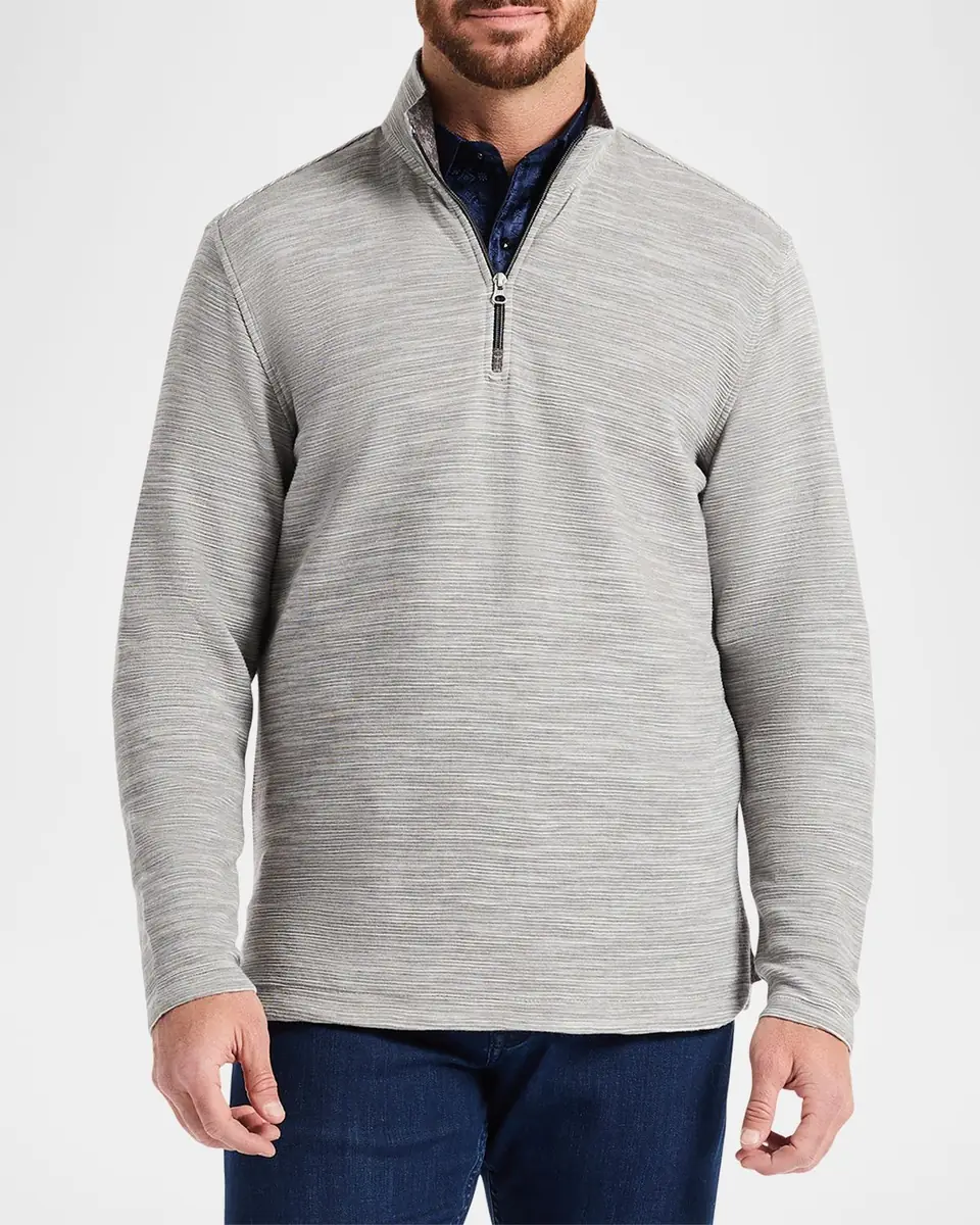 Robert Graham Men's Heathered Knit Quarter-Zip Sweater | Thumbnail 4