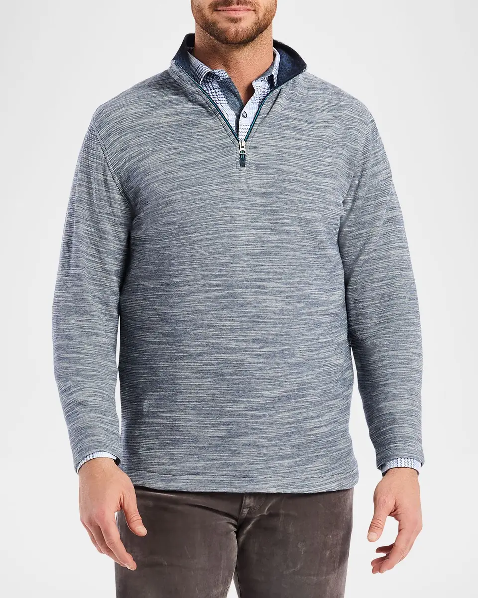 Robert Graham Men's Heathered Knit Quarter-Zip Sweater | Thumbnail 3 Robert Graham Men's Heathered Knit Quarter-Zip Sweater | Thumbnail 3