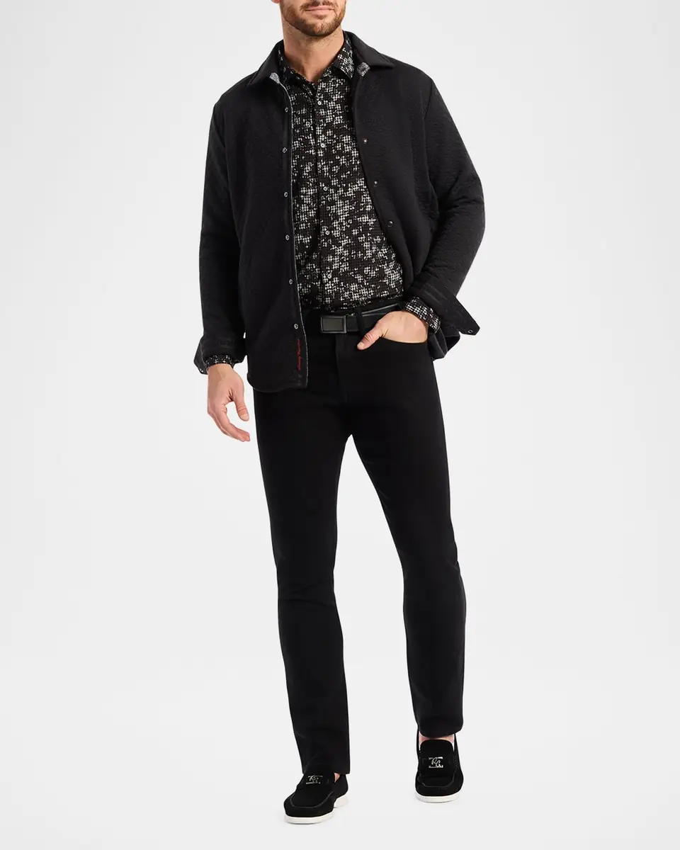 Robert Graham Men's Downey Jacquard Scallop Knit Shirt Jacket | Thumbnail 2 Robert Graham Men's Downey Jacquard Scallop Knit Shirt Jacket | Thumbnail 2