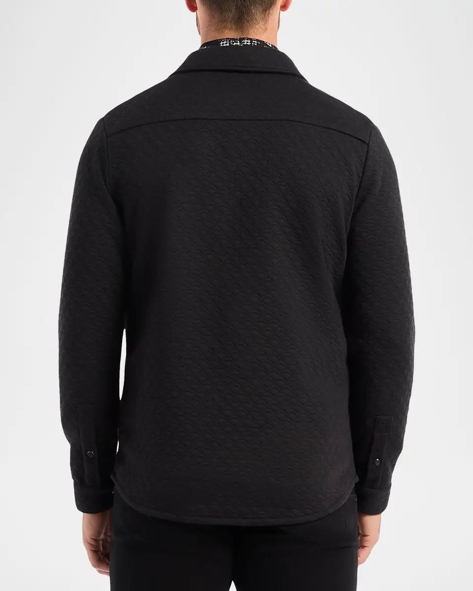 Robert Graham Men's Downey Jacquard Scallop Knit Shirt Jacket | Thumbnail 3 Robert Graham Men's Downey Jacquard Scallop Knit Shirt Jacket | Thumbnail 3