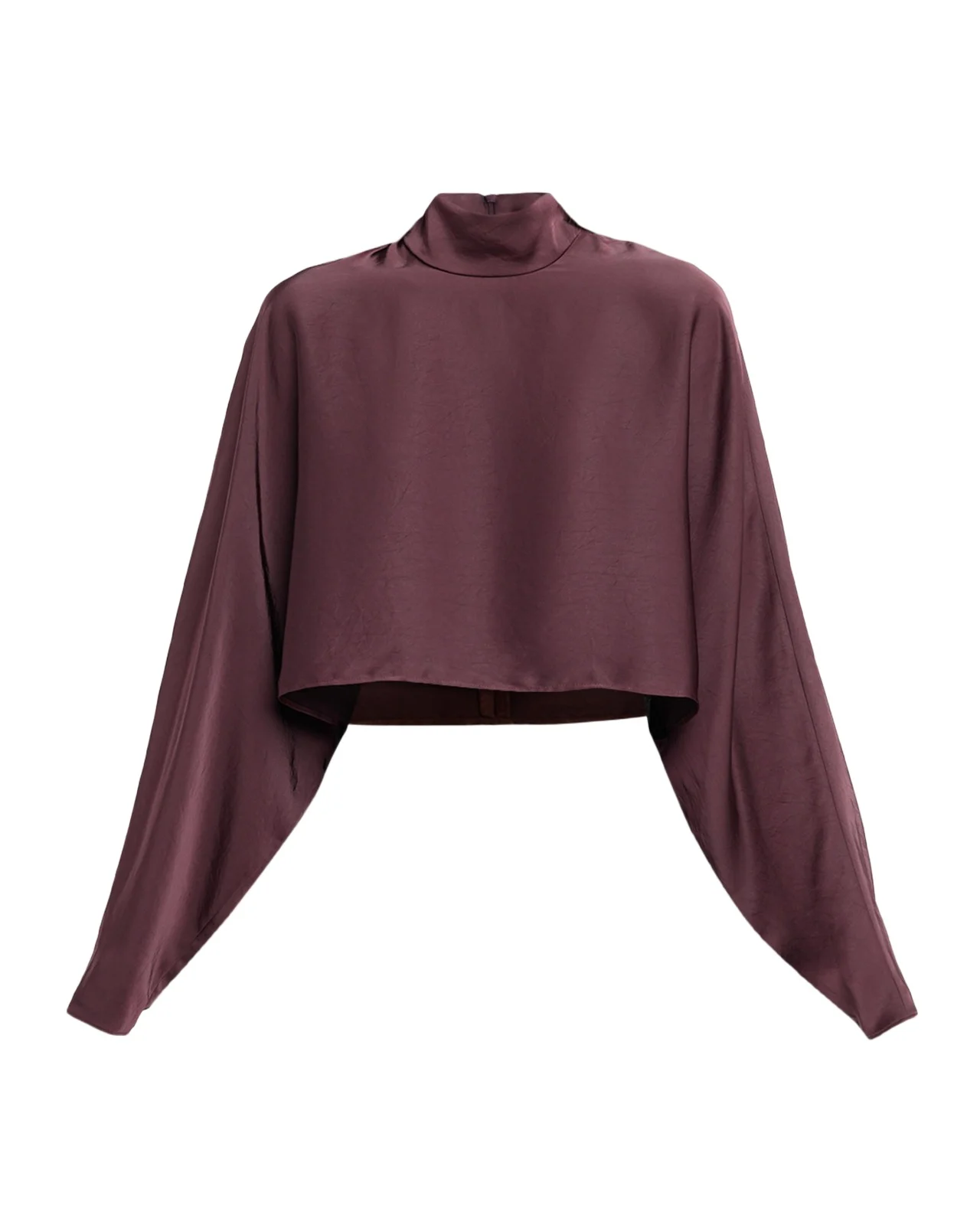 Lightweight Satin Crop Caftan Top Lightweight Satin Crop Caftan Top