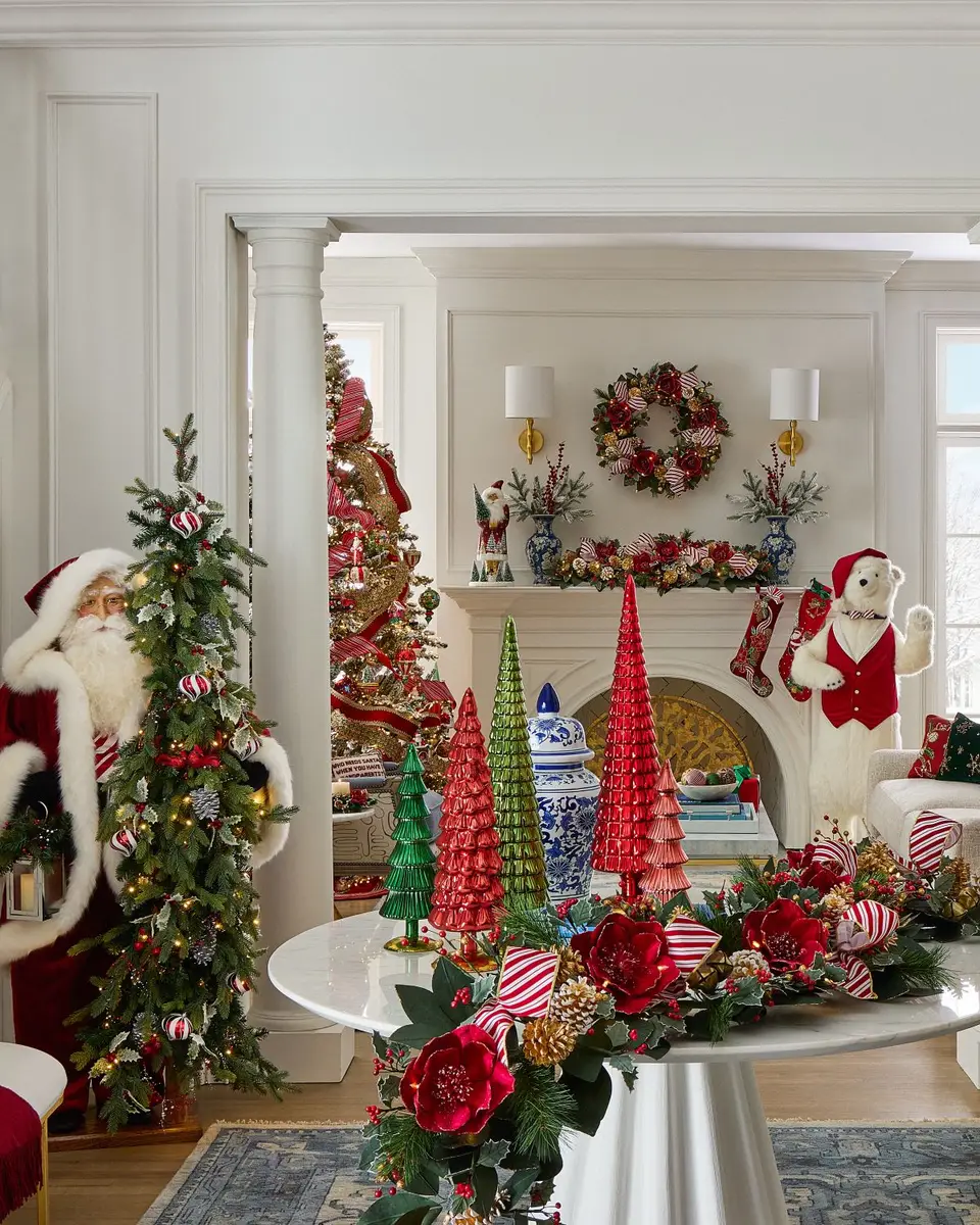 Ditz Designs Peppermint Cheer White Trio Tree, 72" | Thumbnail 2
