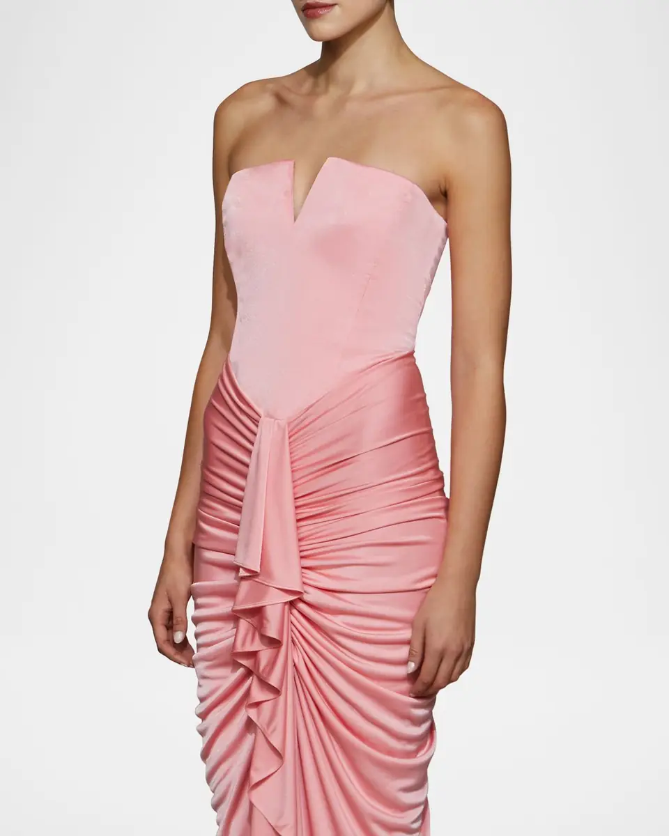 Et Ochs Selena Strapless Draped Glossy Jersey Gown | Thumbnail 4 Et Ochs Selena Strapless Draped Glossy Jersey Gown | Thumbnail 4