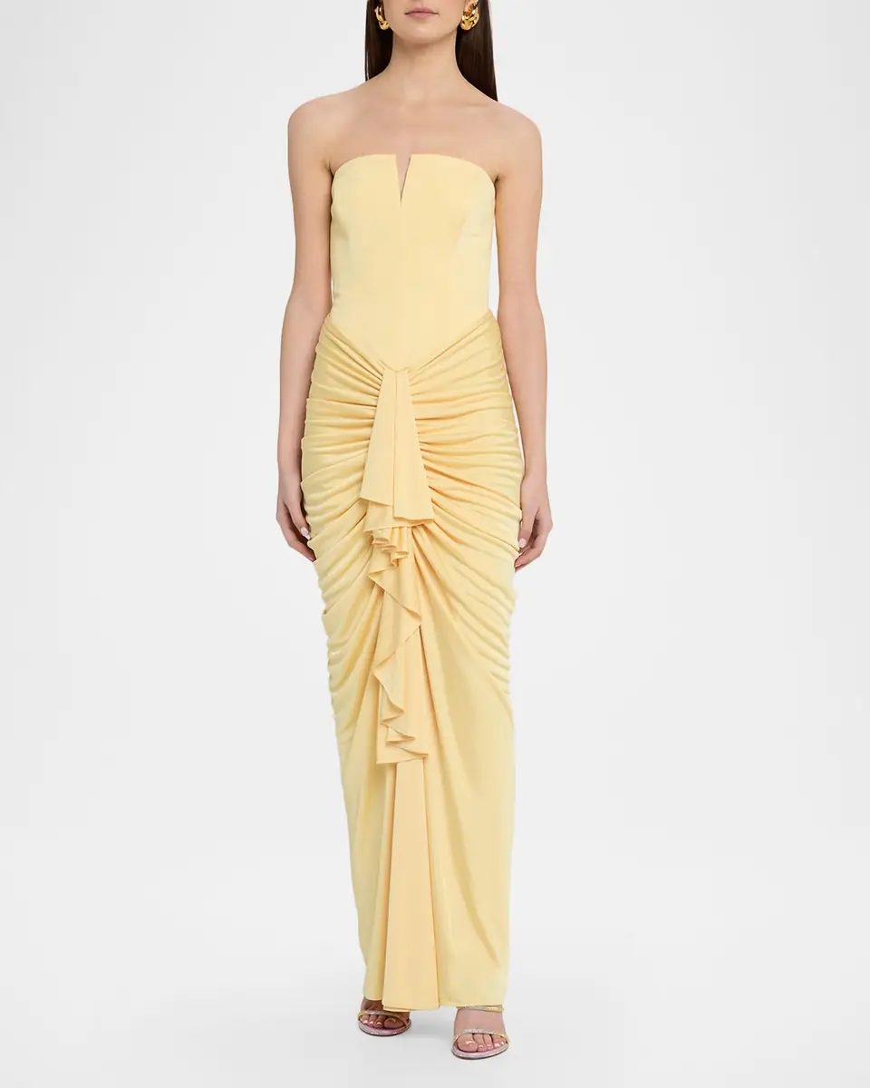 Et Ochs Selena Strapless Draped Glossy Jersey Gown | Thumbnail 5 Et Ochs Selena Strapless Draped Glossy Jersey Gown | Thumbnail 5