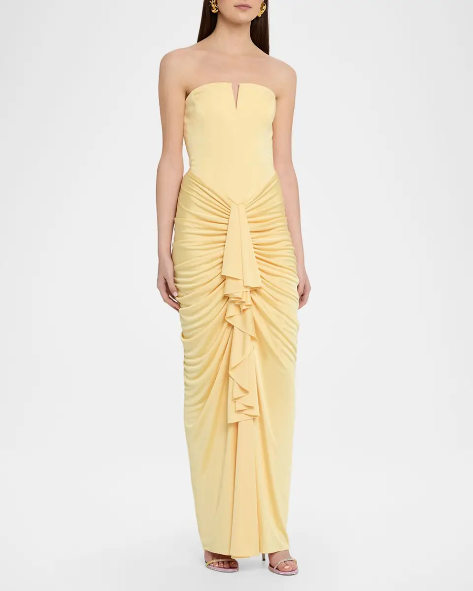 Et Ochs Selena Strapless Draped Glossy Jersey Gown | Thumbnail 7 Et Ochs Selena Strapless Draped Glossy Jersey Gown | Thumbnail 7