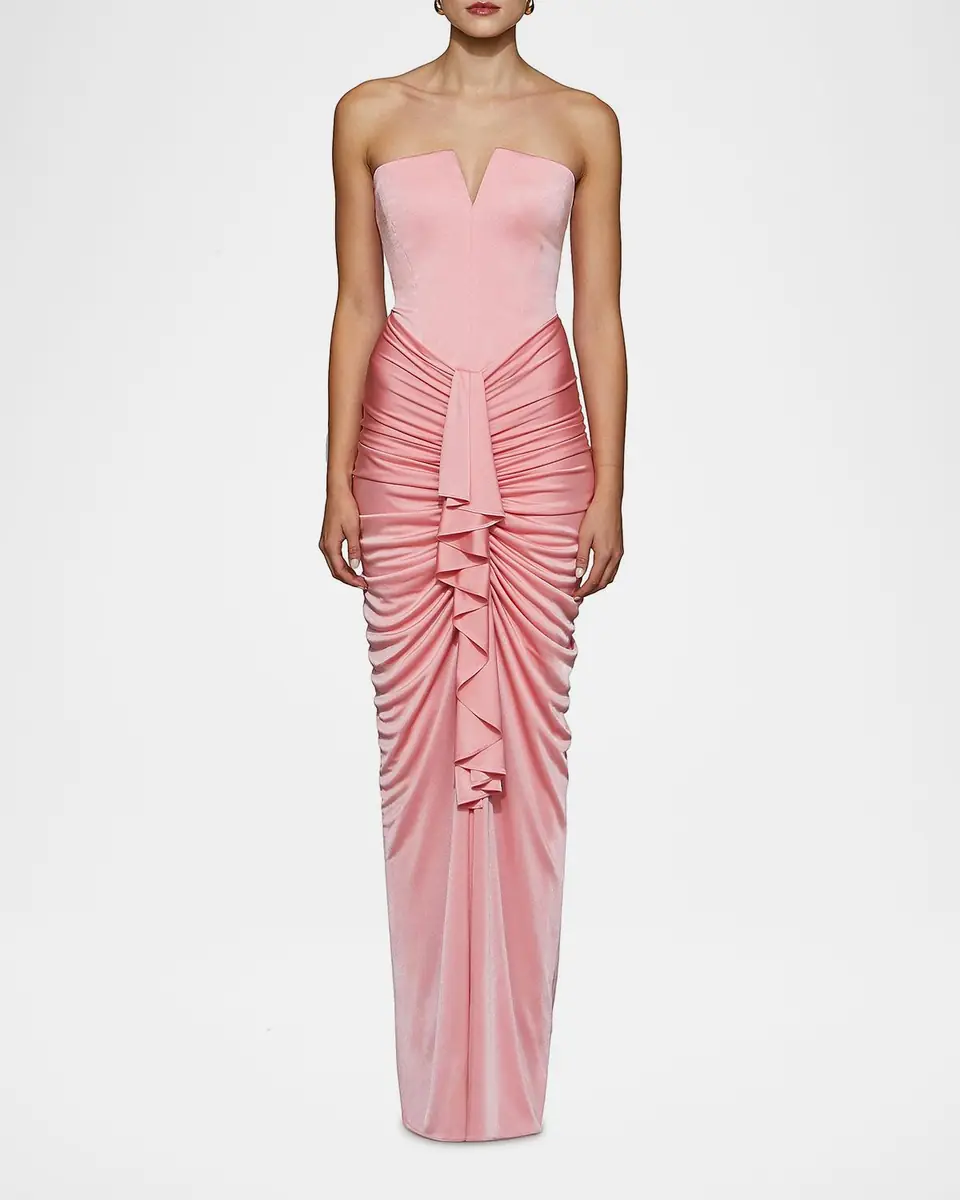 Et Ochs Selena Strapless Draped Glossy Jersey Gown | Thumbnail 9 Et Ochs Selena Strapless Draped Glossy Jersey Gown | Thumbnail 9