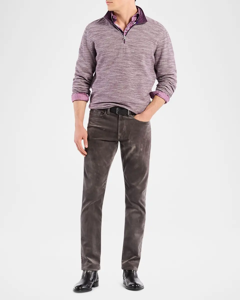 Robert Graham Men's Heathered Knit Quarter-Zip Sweater | Thumbnail 2 Robert Graham Men's Heathered Knit Quarter-Zip Sweater | Thumbnail 2