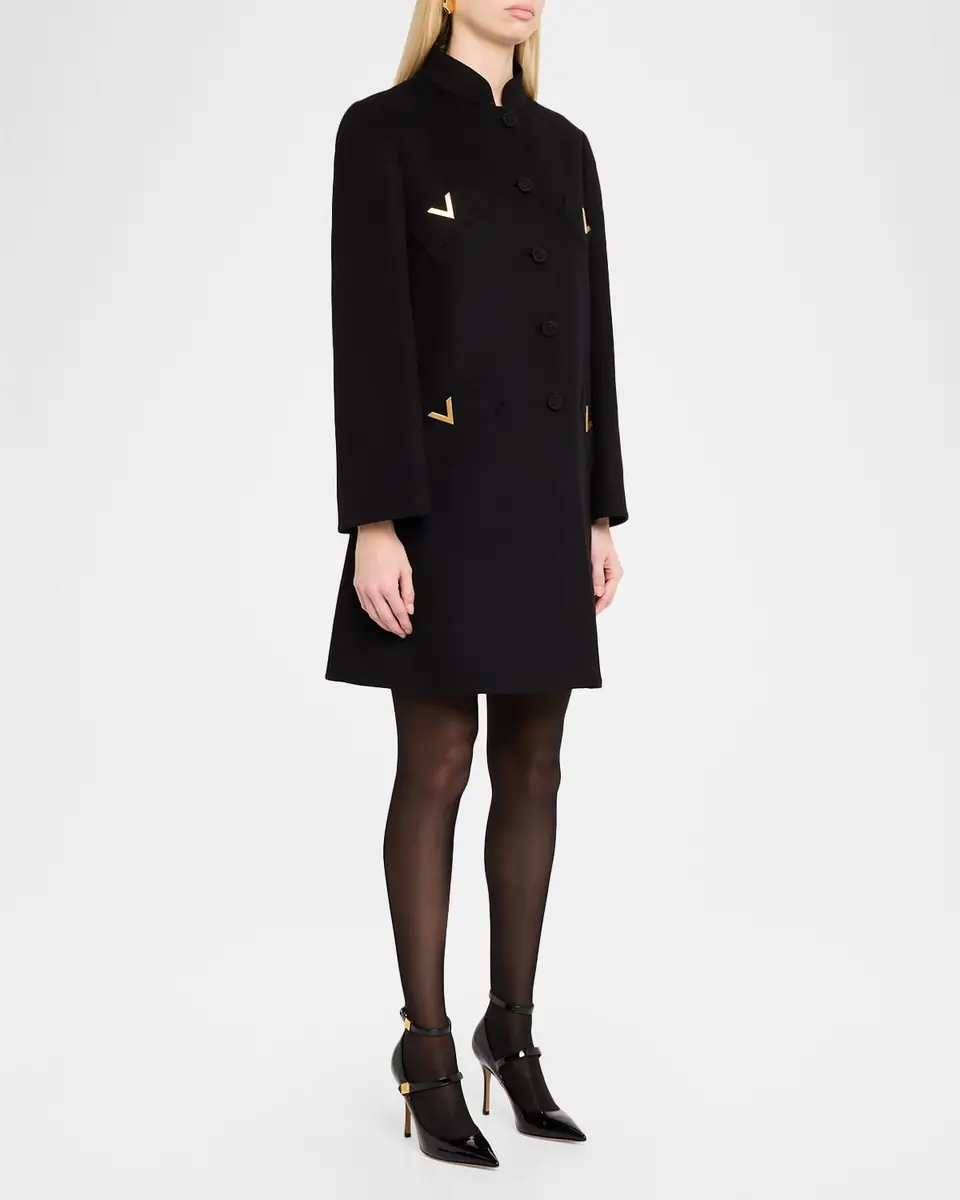 Valentino Garavani VLogo Single-Breasted Wool-Cashmere Coat | Thumbnail 3 Valentino Garavani VLogo Single-Breasted Wool-Cashmere Coat | Thumbnail 3